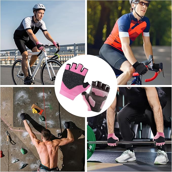 Cycling Gloves for Men Women, Half Finger Bike Gloves for Biking, Gym, Weight Lifting, Rowing, Riding, Outdoor Sports