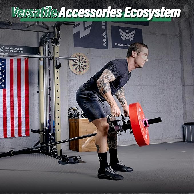 B52 Machine Home Gym with Power Rack, Cable Crossover, Dual Pulley System, Landmine, and Multi-Grip Pull-Up Bar – Heavy-Duty Fitness Equipment for Strength Training and Full-Body Workouts