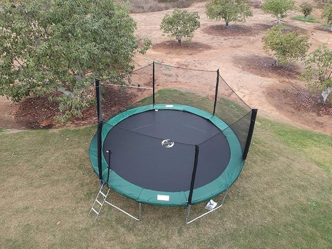 Happy Trampoline Round Trampolines 14 FT, 15 FT, 16 FT - ASTM Approved - Outdoor Gymnastic Trampolines for Adults and Kids with Net Enclosure