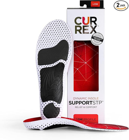 CURREX SupportSTP – Arch Support Insole w/Superior Cushioning & Airflow, Heavy Duty Shell for Less Fatigue – Comfort, Athletic, Casual and Work Shoe Inserts, Men & Women – Low Arch, Large