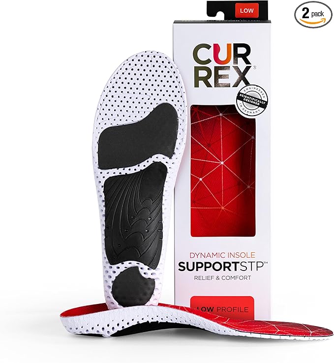 CURREX SupportSTP – Arch Support Insole w/Superior Cushioning & Airflow, Heavy Duty Shell for Less Fatigue – Comfort, Athletic, Casual and Work Shoe Inserts, Men & Women – Low Arch, XL