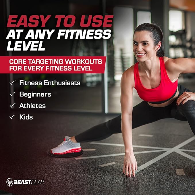 Core Sliders by Beast Gear – Double Sided Gliding Discs for Abdominal Exercises - Carpet and Hard Floors