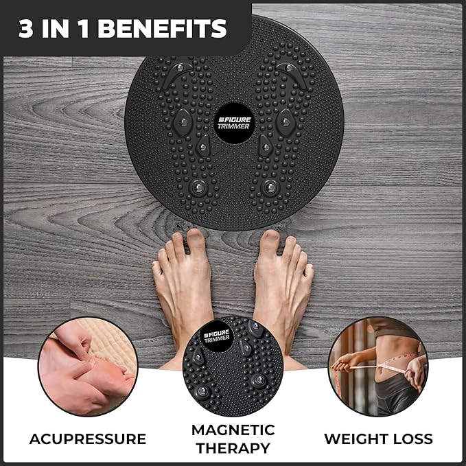 Core Abs Twister Board - Waist Sculptor Twister Board for Core & Ab Exercise - Waist Twisting Disc, Dizzy Disc Twist Board for Slimming Workout with 8 Magnets Reflexology