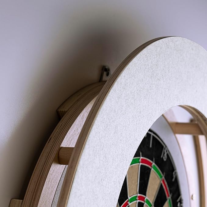 Dart Board Cabinet Set with LED Light; Bristle Dartboard, Built in LED Light, Darts and Chalkboards
