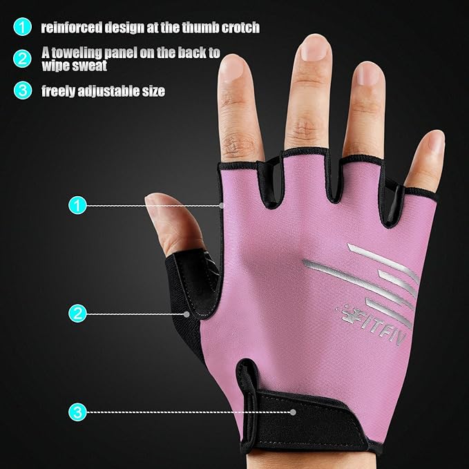 Cycling Gloves Bike Gloves for Men/Women Half Finger Biking Gloves Exercise Workout Gloves Suitable for Outdoor Sports, Gym, Weight Lifting, Rowing and Motorcycle