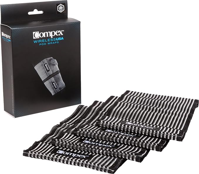Compex Electrode Wraps - Hold Electrodes in Place During Physical Activity - for Edge, Performance, Sport Elite, Wireless Muscle Stimulators (4 Wraps)