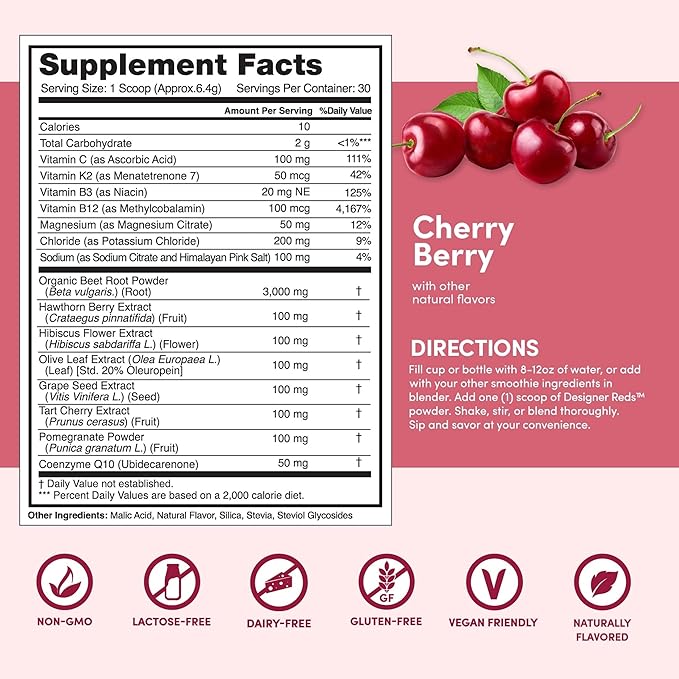 Designer Wellness, Designer Greens Superfood Powder with Prebiotics, Probiotics, Antioxidants, and Detox Support, 30 Servings