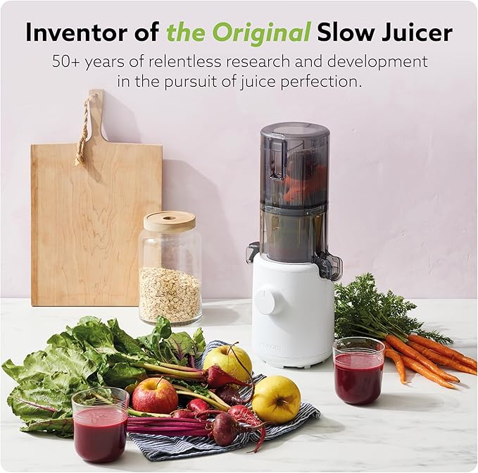 Hurom H310 Easy Clean Slow Juicer, Lavender | Compact | Quiet Motor | Hopper Fits Whole Produce | Scrub Free | Easy Assembly | Cold Press Masticating Juicer