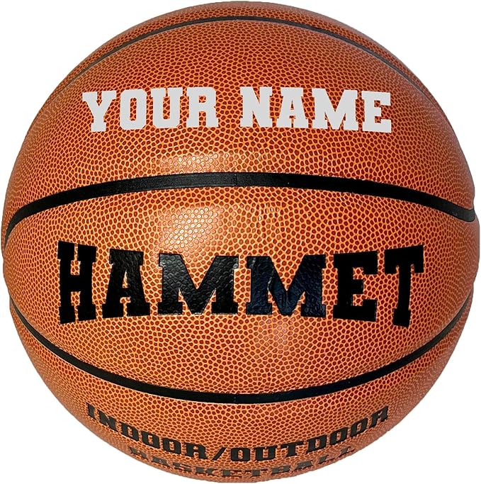 HAMMET Personalized Basketball - Customized Indoor and Outdoor Basketball with Your Name or Text - Ideal Gift for Son, Daughter, Boy or Girl