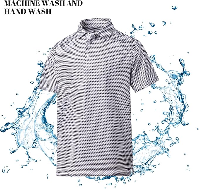 DEOLAX Mens Polo Shirts Fashion Print Mens Golf Shirt Dry Fit Mens Golf Polo Short Sleeve Quick Dry Funny Golf Shirt for Men