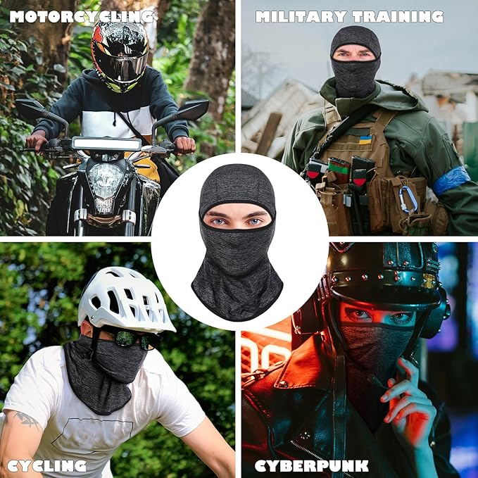 Achiou Balaclava Face Mask, Ski Mask for Men Women Football, Lightweight Sheisty, Ninja Shiesty Sun Hood UV Protector Cycling