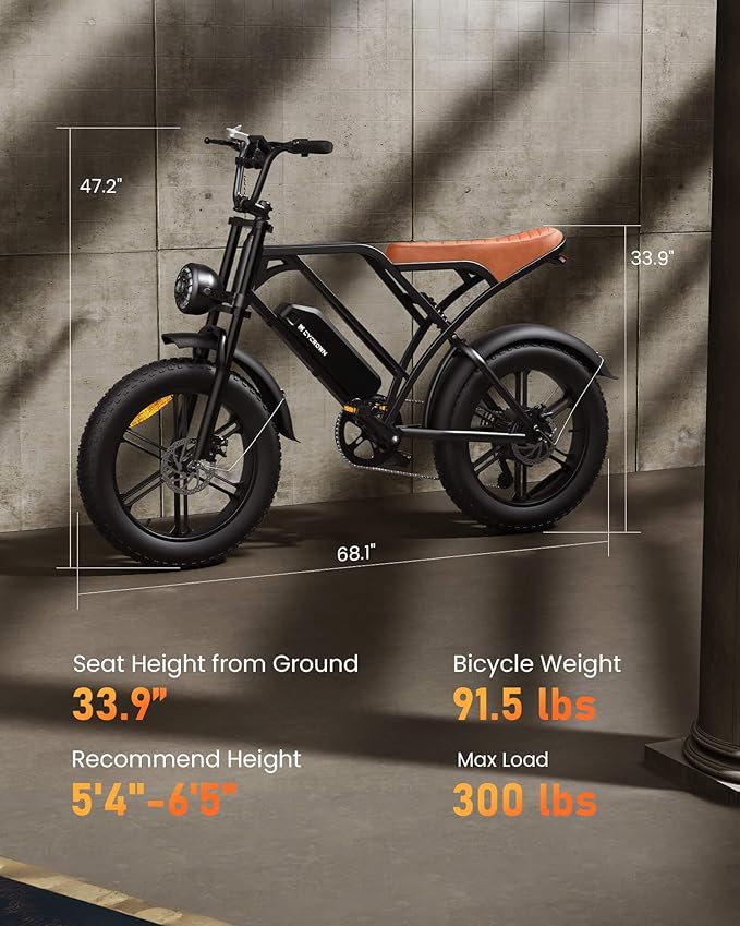 Electric Bike for Adults,Peak 1000W/1500W Motor,20/28MPH 55-150Mile ebikes for Adults with 10.4AH/13AH/26AH Battery,20" Fat Tire Electric Dirt Bike Commuting Off Road Ebike, UL2849