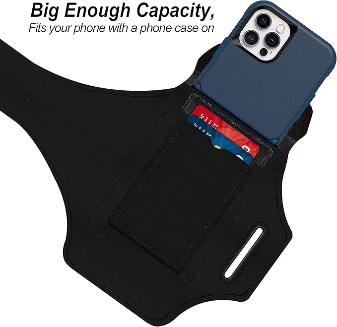 Armband for Samsung Galaxy S25/S24/S23/S22/S21/S20/S10/S9/S8,Galaxy A01/A8/A10e/A20e/A41/M01/Xcover 5,Water Resistant Sport Armband with Zipper Slot for Galaxy Buds (Black)