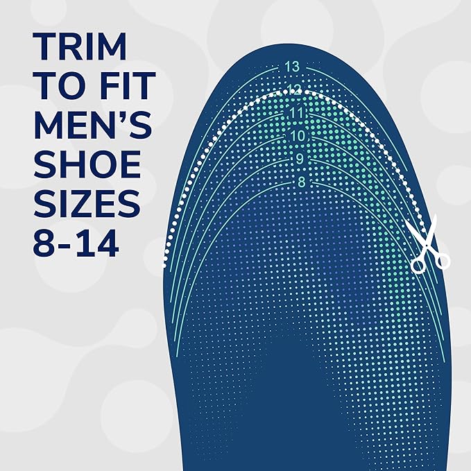 Dr. Scholl's 24-Hour Energy Multipurpose Insoles, Returns Energy with Every Step, Relieves Foot Pressure & Tired Achy Feet, Memory Foam & Gel Insert, Men's Shoe Size 8-14, 1 Pair