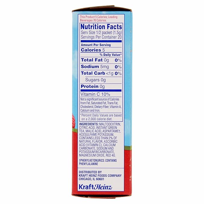 Crystal Light On The Go Raspberry Green Tea, 10-Packet Box (Pack of 6)