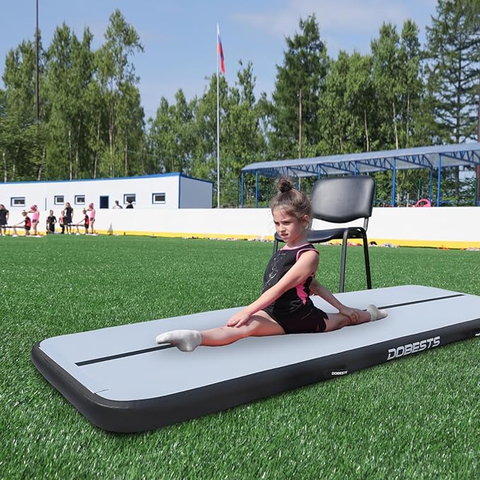 DOBESTS Inflatable Air Gymnastics Mat Tumbling Mat Tumble Track Gymnastics Training for Kids Home 6.6 feet 10 feet 13feet 16feet 20feet 4/8inch Thick for Cheerleading Dance Yoga Cheer Water With Pump
