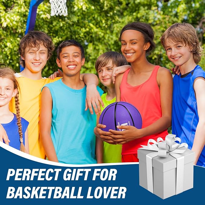 HyDren 12 Pcs Basketballs Bulk with Pump Donation Supplies Size 5/6/7 Deflated Basketball for Outside Sport Operation Machine Stitched Ball