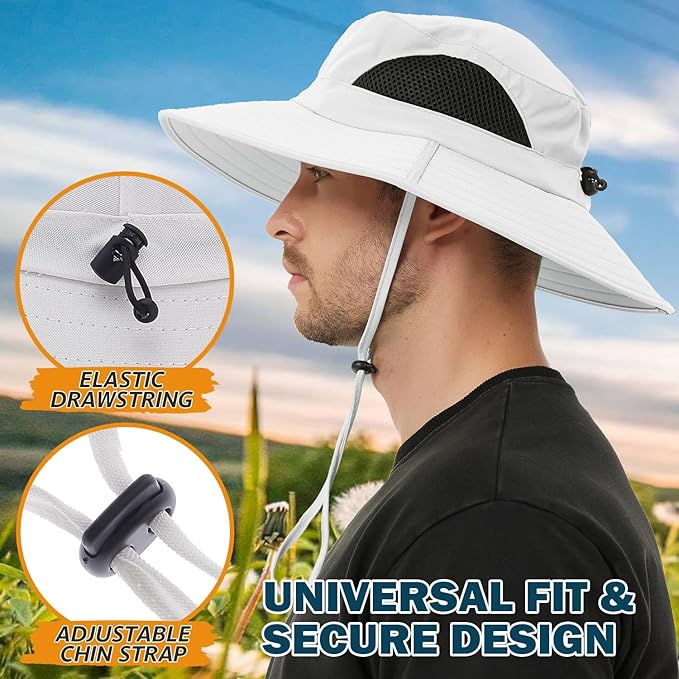 EINSKEY Wide Brim Sun Hat, UPF 50+ UV Protection Waterproof Packable Bucket Hat for Men & Women, Fishing Hiking Beach Garden