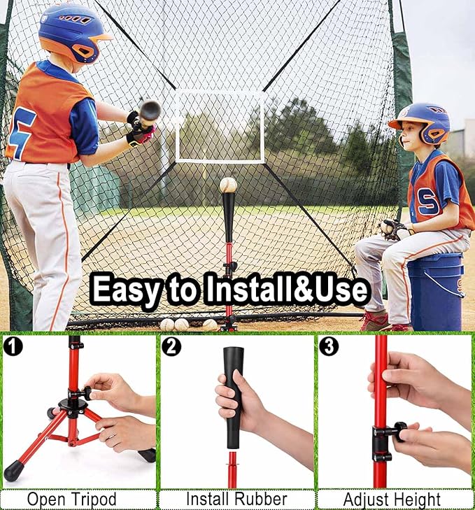 Baseball Tee for Kids,Batting Tee,Softball Tee,tee Stand, Youth Hitting Tee,Teeball Tee,Travel Tee,Easy Adjustable Height 20.5-30.2inch