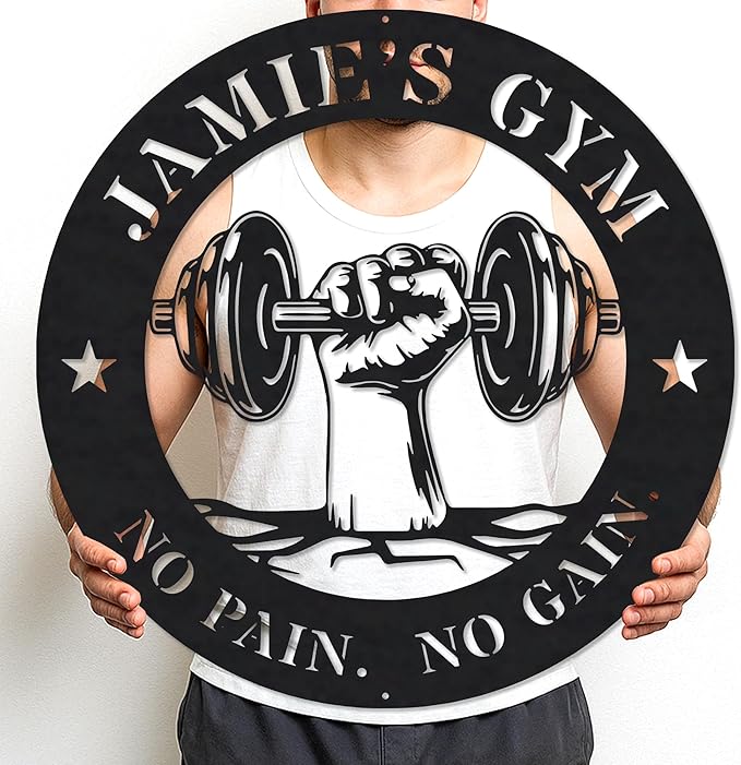 Custom Women Fitness Metal Wall Art, Personalized Fitness Home Sign, Gym Home Decor, Gifts For Fitness Girl