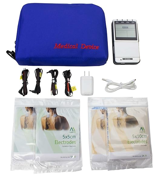 906A Premier 4 Channel Rechargeable - TENS EMS Combo Muscle Stimulator for Pain Relief and Muscle Strengthening