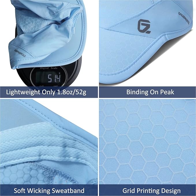 GADIEMKENSD Stretch Running Hat with Soft Brim, Quick Dry, Unstructured, Unisex-Adult