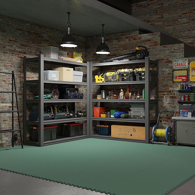 Home Gym Mat, Puzzle Exercise Mat, EVA Interlocking Foam Floor Tiles for Home Workout Equipment and Kids' Play Areas - Blue, 24 in x 24 in x ½ in - (Green, 16 Pack(64 SQ FT))