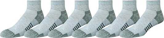 Amazon Essentials Men's Athletic Ankle Socks, Breathable, Cotton Blend, Cushioned, 6 Pairs