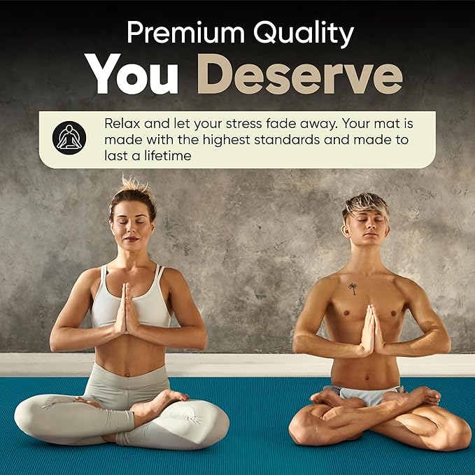 Gorilla Mats Premium Extra Large Yoga Mat – 9' x 6' x 8mm Extra Thick & Ultra Comfortable, Non-Slip Barefoot Exercise Mat – Works Great on Any Floor for Stretching, Cardio or Home Workouts