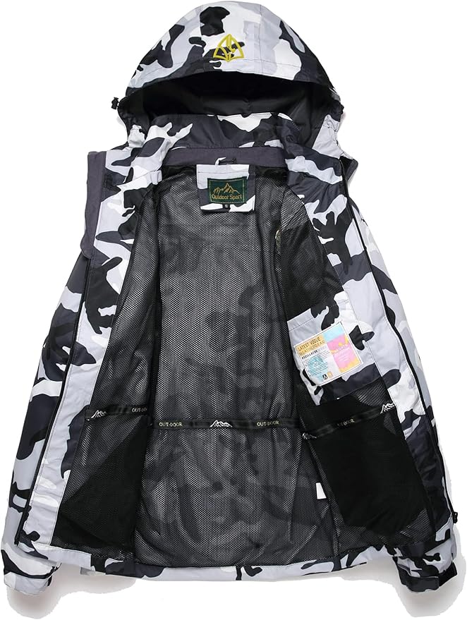 GIISAM Mens Windproof Jacket Waterproof Lightweight Mountain Sport Jacket for Men Hooded Windbreaker Raincoat