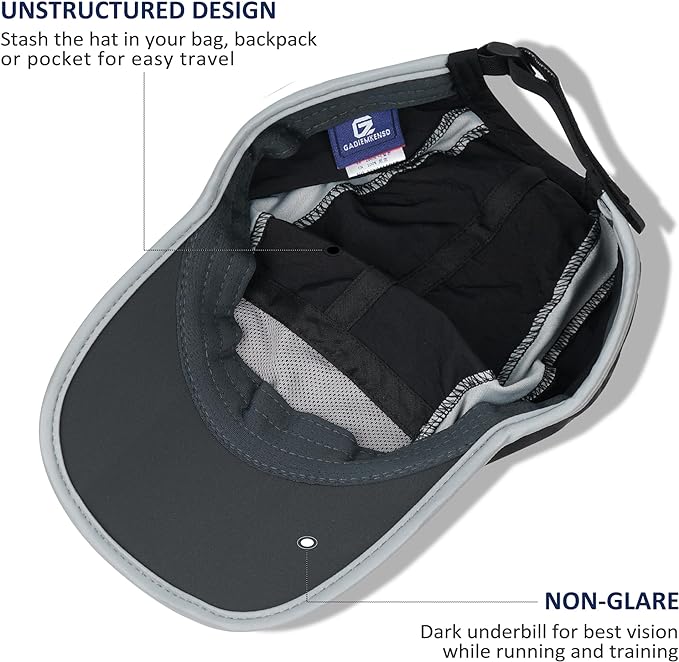 GADIEMKENSD Reflective Folding Outdoor Hat Unstructured Design UPF 50+ Sun Protection Sport Hats for Womens and Mens