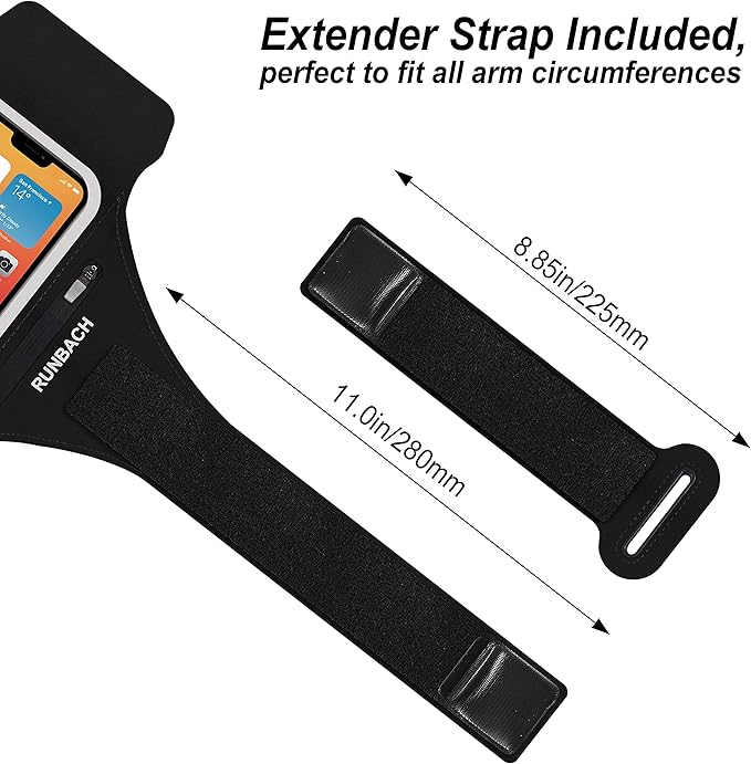 Armband for Samsung Galaxy S25/S24/S23/S22/S21/S20/S10/S9/S8,Galaxy A01/A8/A10e/A20e/A41/M01/Xcover 5,Water Resistant Sport Armband with Zipper Slot for Galaxy Buds (Black)