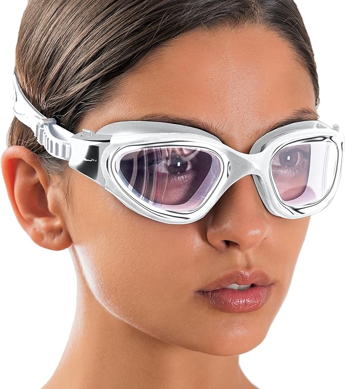 AqtivAqua Swimming Goggles, DX Wide View Swim Goggles for Adult Men Women, Anti Fog No Leaking