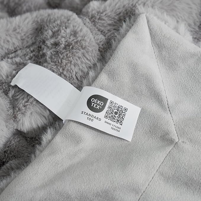 Cozy Bliss Faux Fur Throw Blanket for Couch, Cozy Soft Plush Thick Winter Blanket for Sofa Bedroom Living Room, 60 * 80 Inches Grey