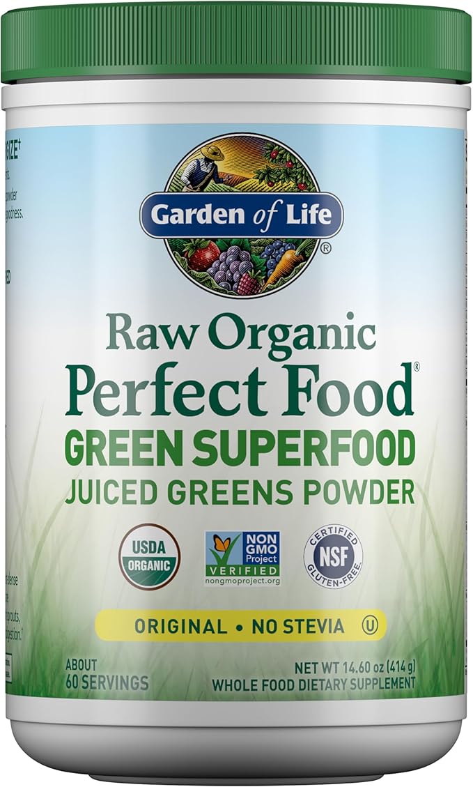 Garden of Life Super Greens Powder Smoothie & Mix, Probiotics & Digestive Enzymes for Digestive Health, Organic Superfoods Nutrition Fruit and Vegetables for Women & Men Energy, Original, 60 Servings