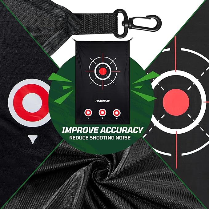 Haokelball Golf Practice Net - 10x7.5ft Hitting Net with Target Cloth for Indoor or Outdoor Use, Heavy Duty with Carry Bag