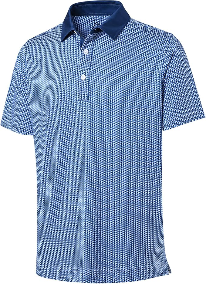 DEOLAX Mens Polo Shirts Fashion Print Mens Golf Shirt Dry Fit Mens Golf Polo Short Sleeve Quick Dry Funny Golf Shirt for Men