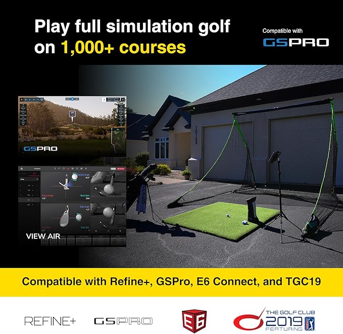 Eye MINI - Outdoor/Indoor Golf Launch Monitor & Simulator, 19 Precision Metrics, Near-Zero Latency, Sunlight-Readable Display, 8h Battery, iPad/PC/AI Compatible, Works with GSPro, E6, TGC19