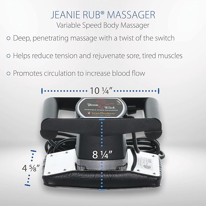 Core Products Jeanie Rub Variable Speed Massager, Deep Tissue Massage, Orbital Action for Back & Body - Professional Package