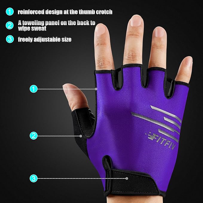 Cycling Gloves Bike Gloves for Men/Women Half Finger Biking Gloves Exercise Workout Gloves Suitable for Outdoor Sports, Gym, Weight Lifting, Rowing and Motorcycle