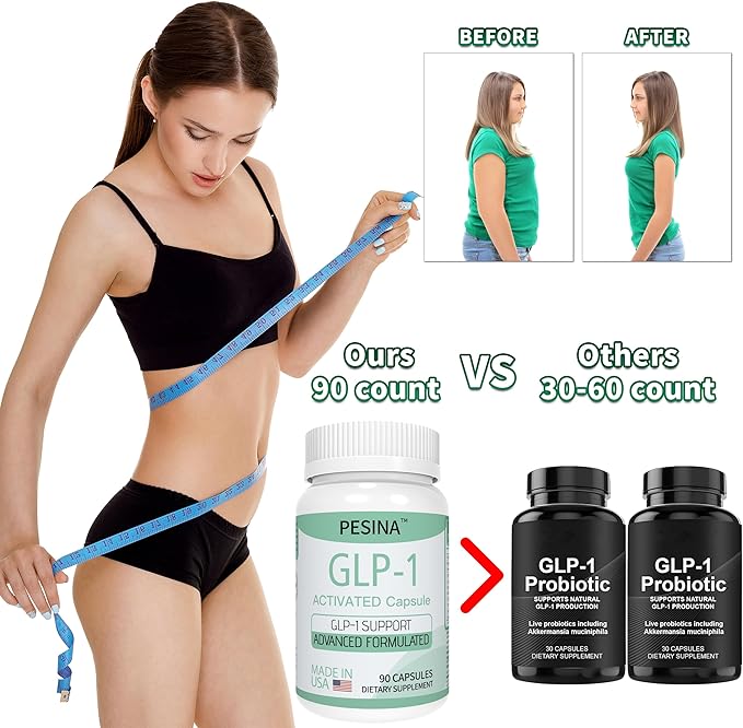 GLP-1 Supplement for Women and Men, GLP Activate Expert Formula, GLP1 Naturally Supplement for Hunger & Metabolic Support, Take 3 Times Daily, Before Meal (90 Capsules)