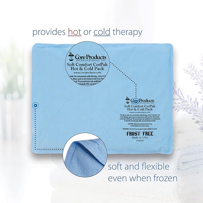 Core Products Soft Comfort CorPak, No Frost Hot and Cold Therapy Pack - 10" x 13", Made in The USA- 2 Pack