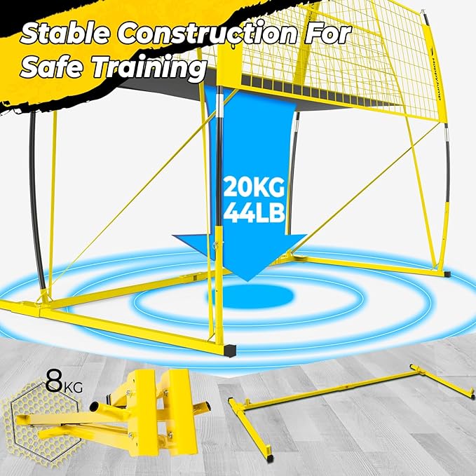 Adjustable Volleyball Training Net Equipment System 8x11 FT with Volleyball Practice for Adult Backyard Indoor Outdoor