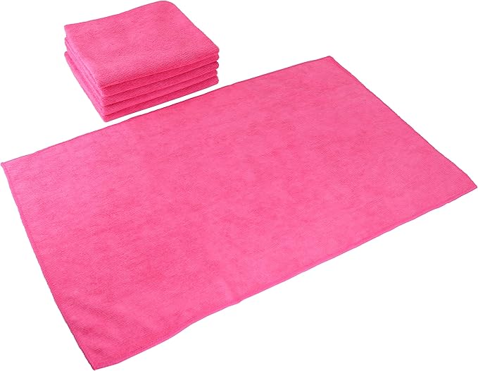Arkwright Microfiber Gym Towel - Bulk Case of 180 - Super Soft, Quick Dry Workout Sweat Towels, 300 GSM Lightweight & Absorbent for Sports, Working Out, Yoga, and Spa, 16 x 27 in, Hot Pink