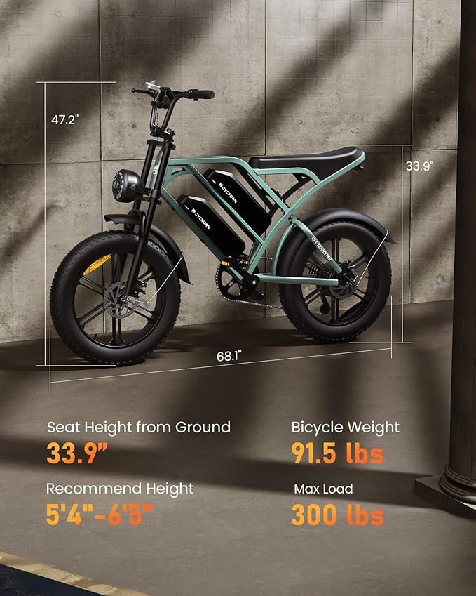 Electric Bike for Adults,Peak 1000W/1500W Motor,20/28MPH 55-150Mile ebikes for Adults with 10.4AH/13AH/26AH Battery,20" Fat Tire Electric Dirt Bike Commuting Off Road Ebike, UL2849