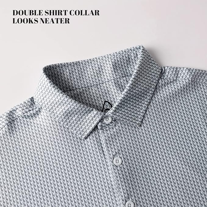 DEOLAX Mens Polo Shirts Fashion Print Mens Golf Shirt Dry Fit Mens Golf Polo Short Sleeve Quick Dry Funny Golf Shirt for Men