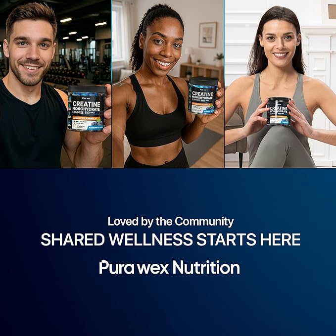 Creatine Monohydrate Gummies 8500mg Complex for Men & Women - Pre Workout Creatine Chews for Muscle Growth, Strength & Energy, Sugar Free, Vegan, Blueberry Flavor - 120 Count