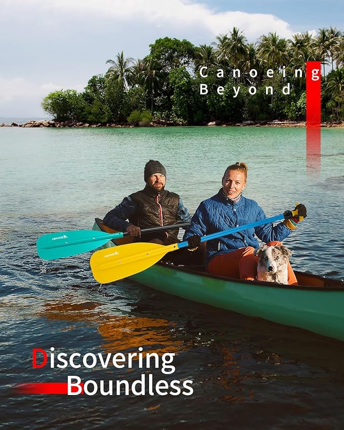 Abahub Adjustable Canoe Paddle Aluminum Shaft, 4'3''-5'3''/130cm-160cm, Floatable Oar for Canoeing Boating Kayaking