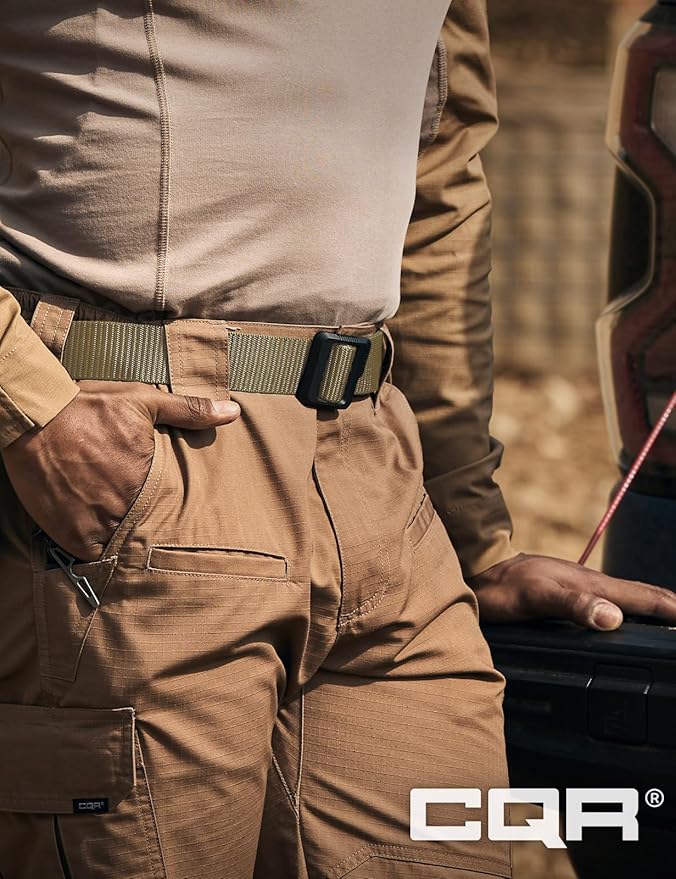 CQR Tactical Belt, Military Style Heavy Duty Belt, Webbing EDC Quick-Release Buckle