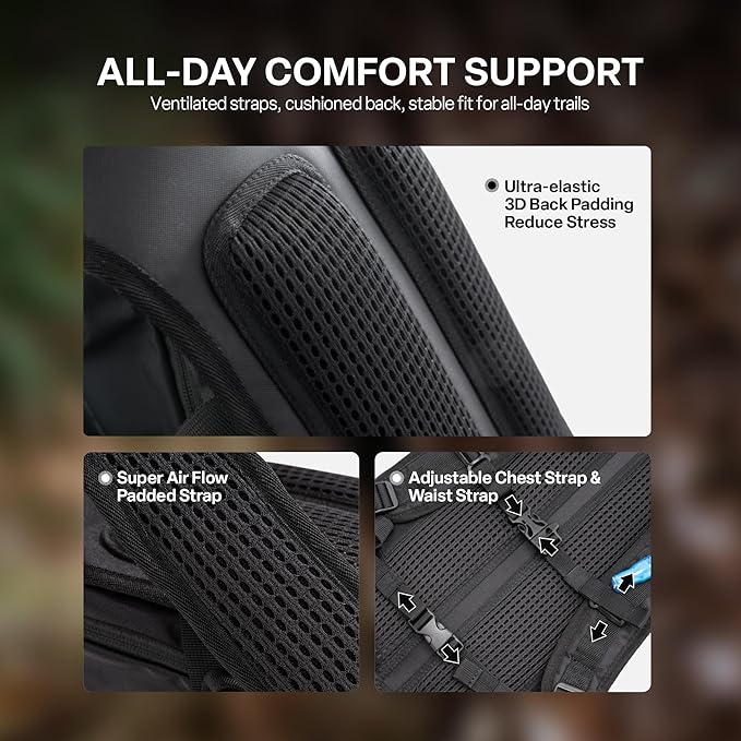 Everfun Hydration Backpack 18L with Water Bladder 2L/3L Hiking Water Backpack Women Men Hydration Pack Insulated Lightweight Day Hydropack with Storage for Hiking, Biking, Running, Festival